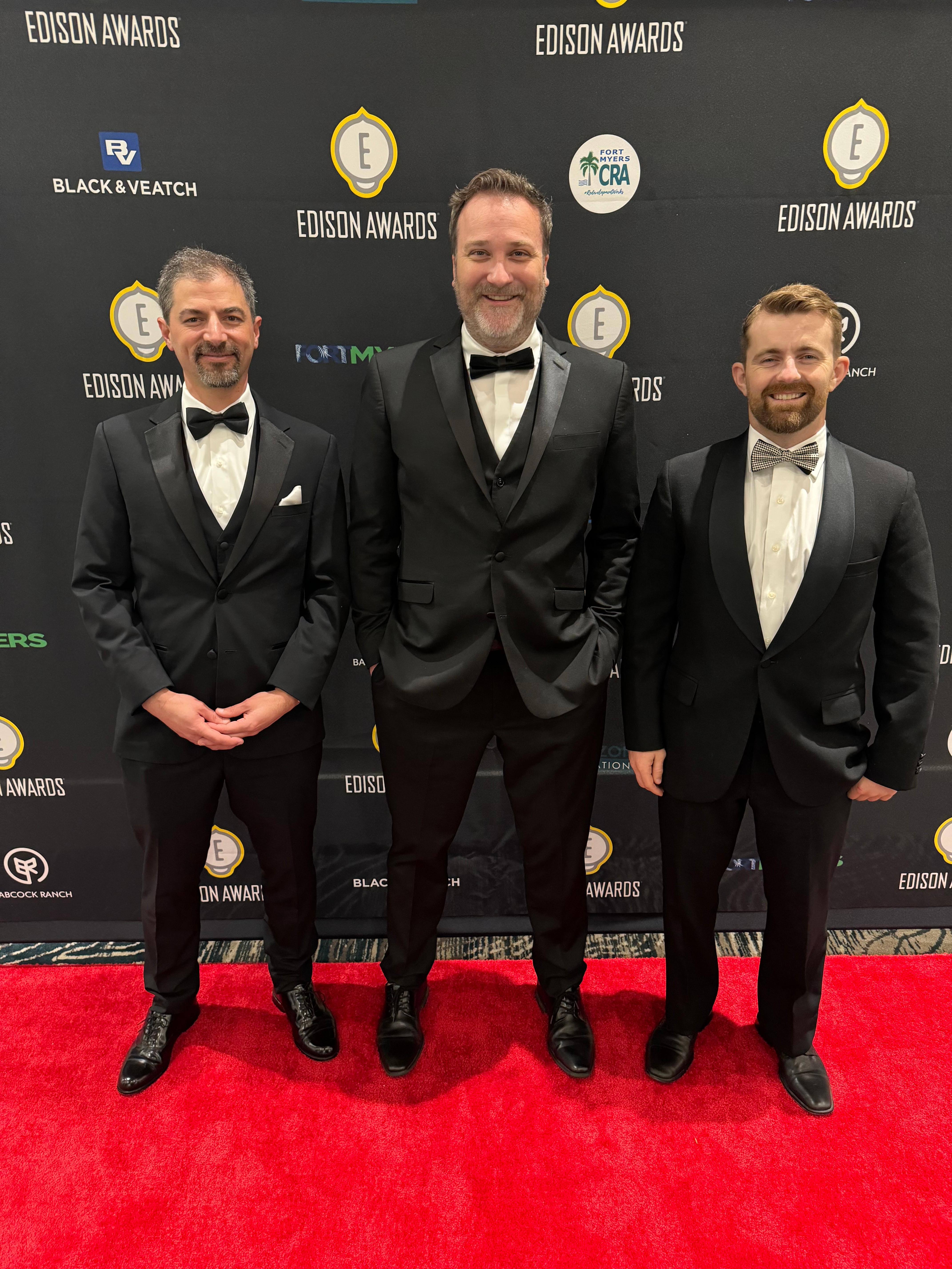 Breakout Learning CTO Joshua Oster-Morris, CCO Steven Walters and Head of Finance & Operations Jake Shepherd at the 2024 Edison Awards Gala